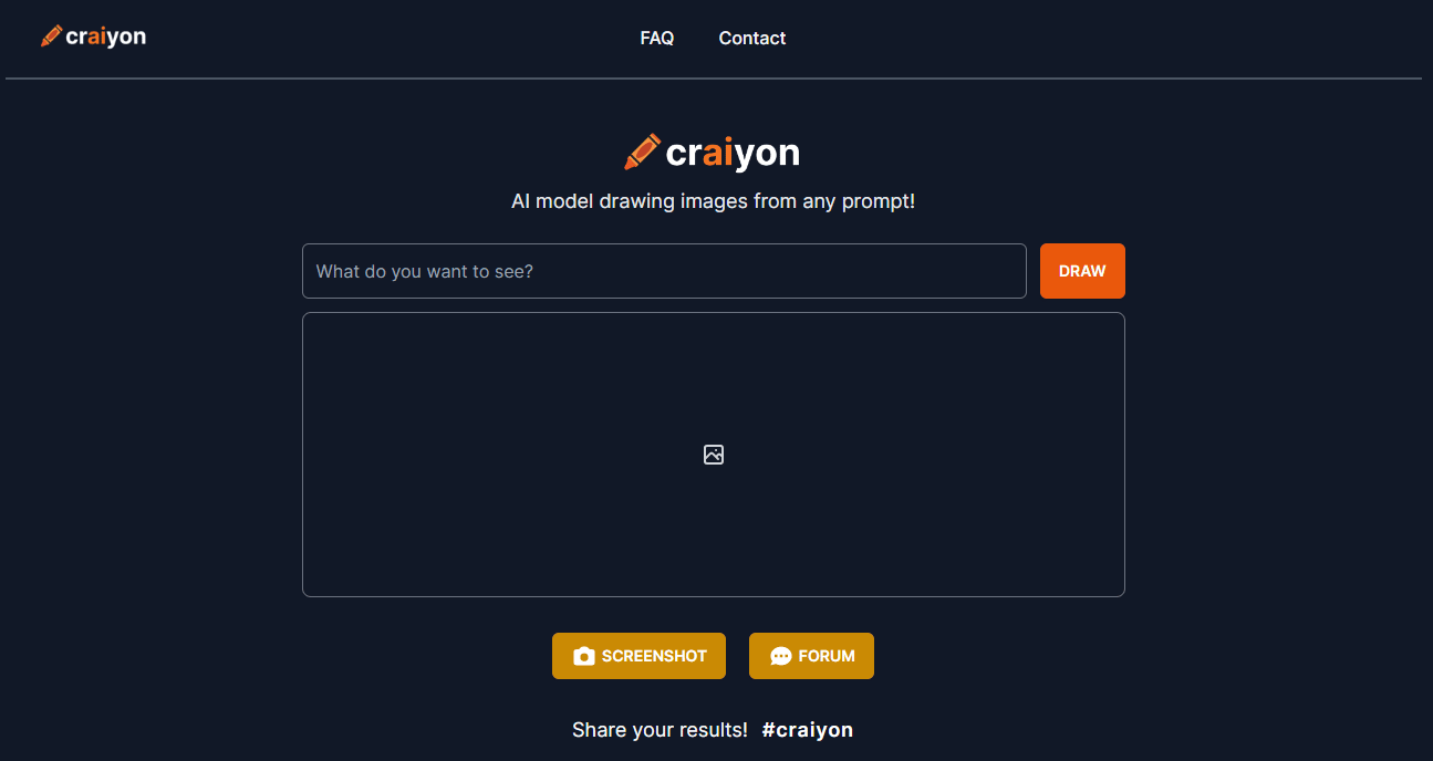 craiyon website showing image generator
