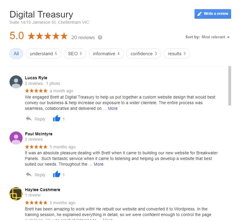 reviews digital treasury website designer