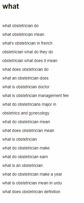 list of what related questions obstetricians get asked